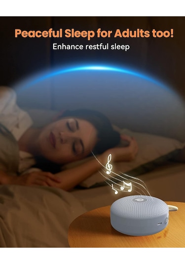 Dreamegg Beyaz Gürültü Makinesi - 21 Rahatlatıcı Ses - Açık Mavi