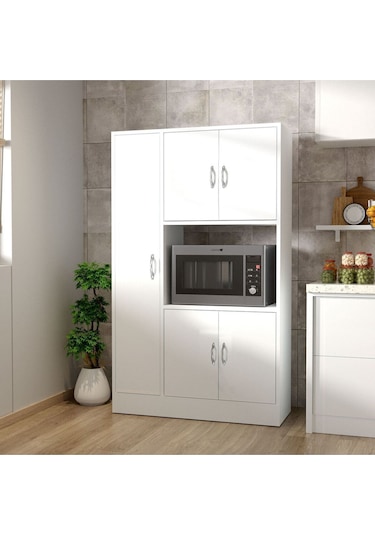 Riva 5 Kapaklı Çok Amaçlı Dolap Mutfak&banyo Dolabı,kiler Beyaz