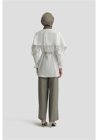 Armine Yüksek Bel Bol Baça Pantolon 25y2812 Gri Gri