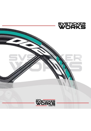 Bajaj Rs200 Jant Sticker Dış Ve İç Set Sticker Jant Şeridi Turkuaz