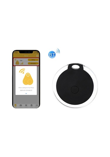 Sones 2 Adet Hyc-05 Yuvarlak Bluetooth Kayıp Önleyici Cihaz Cep Telefonu Anahtarı İki Yönlü Nesne Bulma Alarmı Siyah
