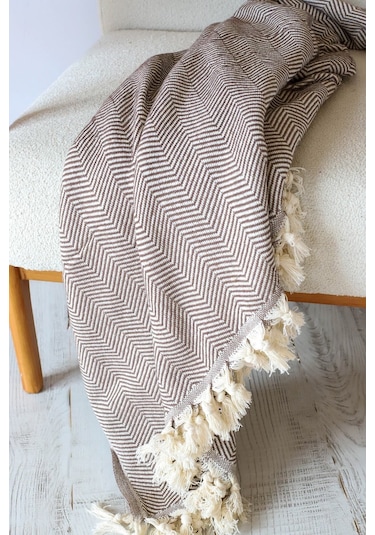 Kolları Örten Kahve Battal Boy Koltuk, Çekyat Örtüsü 180x300 Cm Kahve