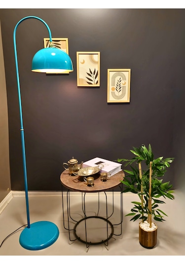 Sonart Turkuaz Lambader Hareketli Başlık Modern Dekoratif Met... Turkuaz