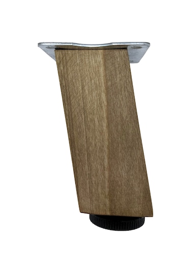 Kale Eğimli Ayarlı Ahşap Ayak Mobilya Masa Ve Dolap Ayağı 12cm 2 Adet Koyu Ceviz Ceviz Ağacı Ceviz