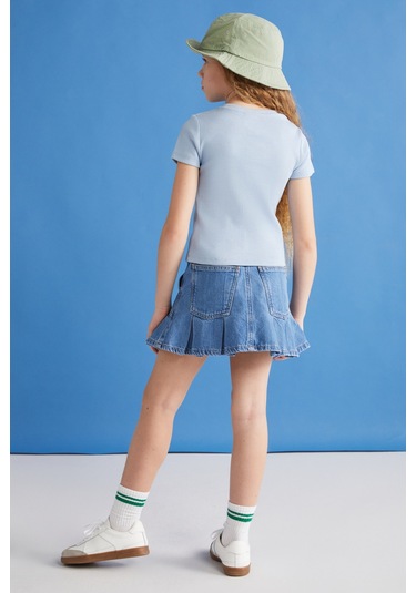 Grımelange Quartz-grm24021 95%pamuk 5%elastane Kız Çocuk Tshirt Mavi T-shirt Mavi