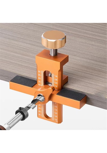 Ximistore9 Alüminyum Kabinet Kapısı Montaj Aracı: Çift Fonksiyonlu Konumlandırıcı, Hassas Delme Ve Kurulum Yardımı Standart, İçerisinde Matkap Ucu Yok, Turuncu