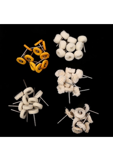 Geeroyoo 50 Adet 3.0mm Yün Keçe Cila Pedi - Metal, Taş Ve Mücevher Parlatma İçin Döner Alet Aksesuarı