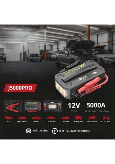 Lokithor J5000pro 12v 5000amp Lifepo4 Akıllı Akü + + Led Lamba