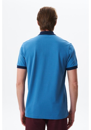 Arma Erkek Regular Fit Basic % 100 Pamuk Pike Fermuarlı Polo Yaka Tişört Y29374354302 Mavi