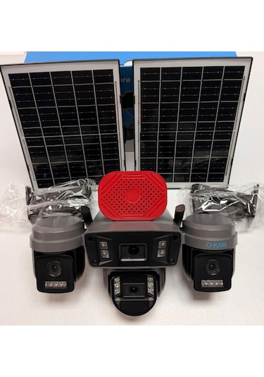 O-kam Ok336 Premium Serisi 12mp 4 Kameralı 4g Çift Solar Panel Gece Görüş 1 Yıl +128gb Hafıza