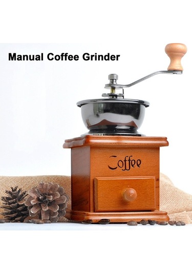 Createtech El Değirmeni Kahve Öğütücü - Paslanmaz Çelik Ve Ahşap Tasarım, Manuel Diğer