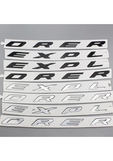 Mat Gümüş-1x 3d Explorer Sabit Harfler Hood Amblem Krom Logo Rozeti Etiket 2011 2012 2013 2014 2015 2016 Ford Explo