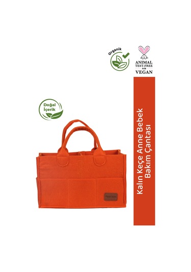 Keçe Anne Bebek Bakım Çantası Turuncu