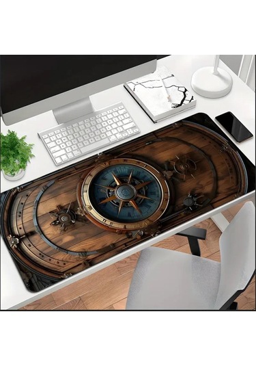 Sge Teknoloji 90x40 Cm Denizci Dümen Tasarımı Kaydırmaz Taban Speed Yüzey Oyuncu Mouse Pad Gaming