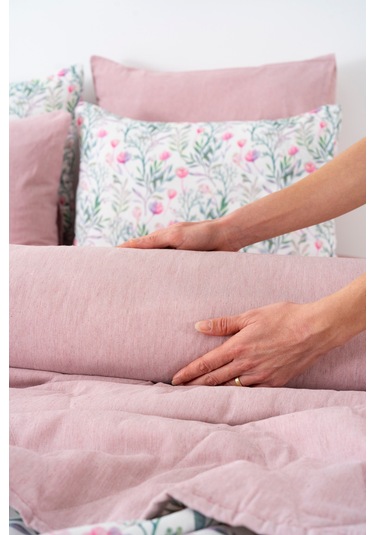 Cherie Çift Kişilik Nevresimli Pike Takımı - 7 Parça Çeyiz Seti Pembe