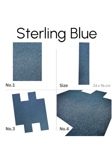 Eco Rustic Sterling Blue Karo Halı 24x96 Cm Karo Halı