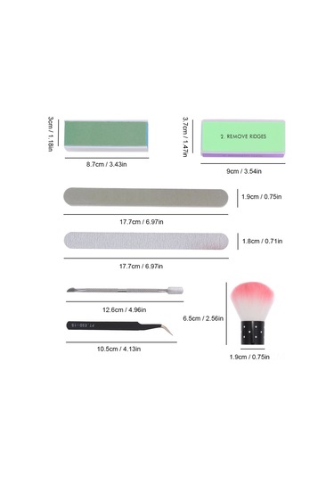 Qingmipy Evde Kullanım İçin 7 Parça Tırnak Bakım Seti - Törpü, Fırça, Cila Bloğu, Pens Ve Daha Fazlası