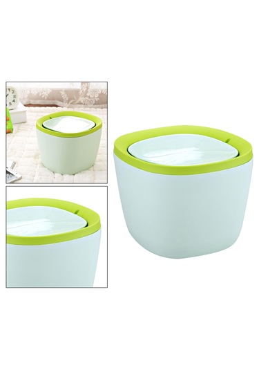 Homyl Plastik Mini Çöp Kovası Kül Kutusu Masaüstü Yeşil Yeşil