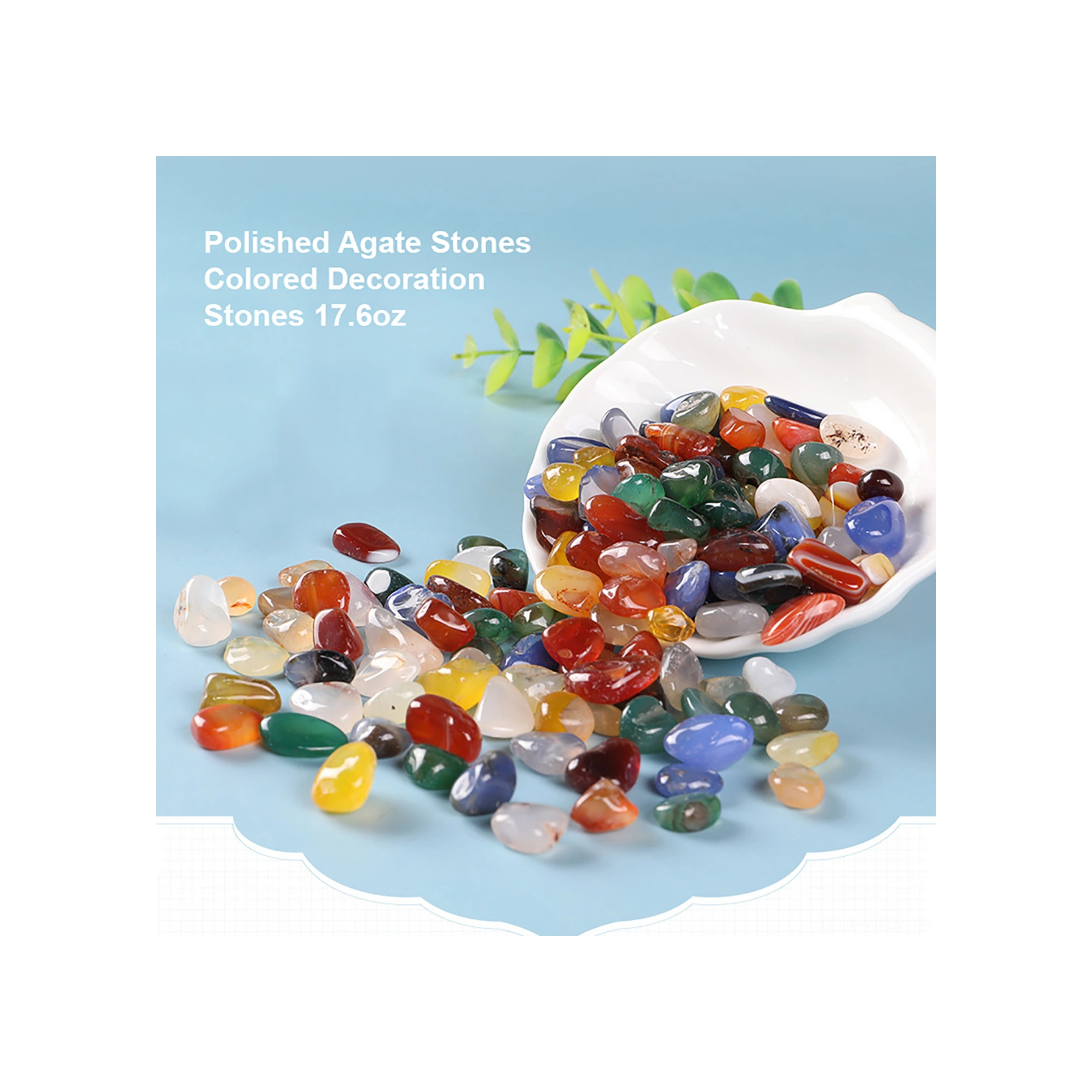 Neevoyu Doğal Renkli Ayaraklanmış Agate Taşları, 9-13mm, 500g, Dıy Akvaryum Dekorasyonu, Doğal Safsata İçerir