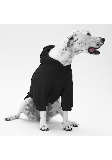 Siyah Kanguru Cepli Orta Büyük Irk Köpek Hoodie- Sweatshirt Büyük Köpek Kıyafeti 18-40 Kg Aralığı Orta Büyük Irklar