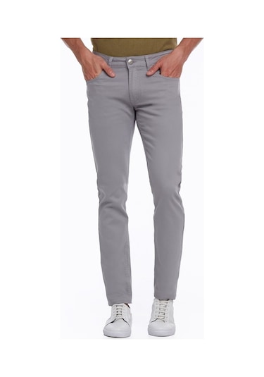 Hatemoğlu Gri Regular Fit Yüksek Bel Düz Paça Basic Kot Pantolon Gri