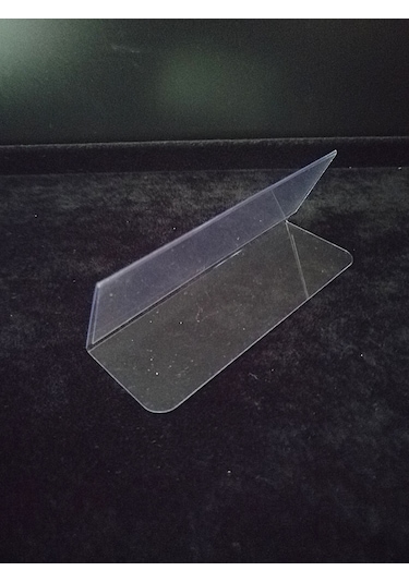 10 Adet Pvc Şeffaf Etiketlik 10x4 Cm Ayaklı Kart Tutucu İsimlik