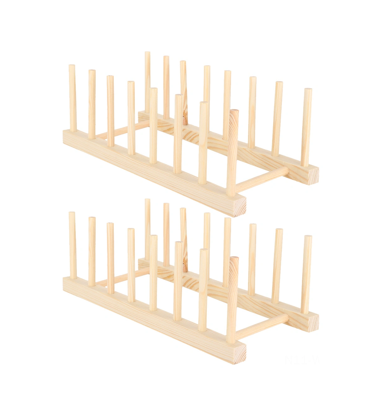 Wezone Ahşap Tabak Depolama Rafı, Mutfak Gereçleri Ve Kitaplık Olarak Kullanılabilir, Doğal Ahşap, Sağlıklı Ve Dayanıklı, 2 Set Diğer