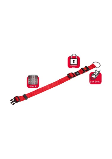 Karlie Kilitli Boyun Tasması Xs 20-35 CM Kırmızı