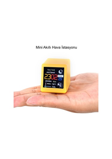 Hymark Akıllı Mini Hava Durumu İstasyonu 1.54 İnç Led Lcd 28x28mm