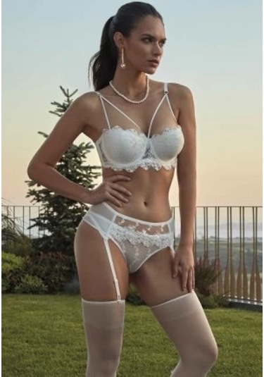 Modadua Nurteks 2491 Dolgulu Jartiyer Takım Ekru