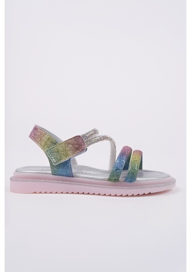 Muggo Mqueen Cırtlı Ve Simli Günlük Kız Çocuk Sandalet Lila