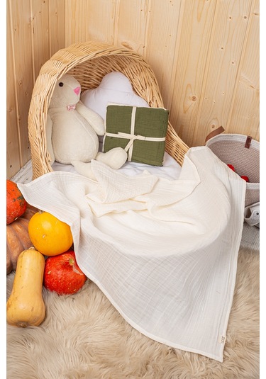 Yeşil 2 Katlı Müslin Örtü Seti 2 Li 75x75 CM Yeşil