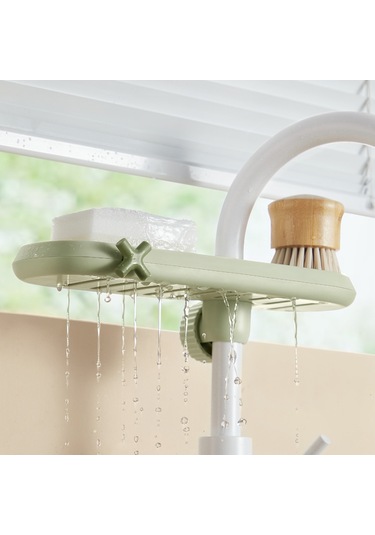 Yystore Banyo Musluk Depolama Rafı Mutfak Beyaz