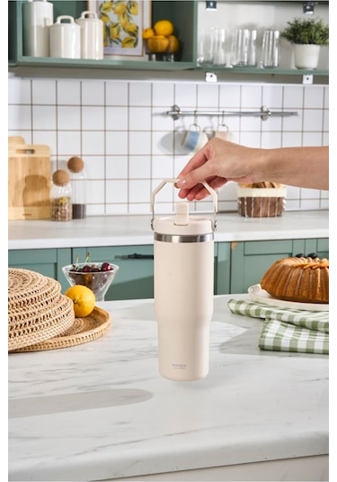 Karaca Star Ice Çelik Sızdırmaz Termos Bej 860 ml