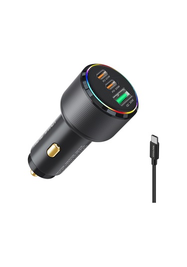 Realpower 125w Hızlı Araç Şarjı + Type-c Den Type-c Kablo Rp-cc125w Siyah