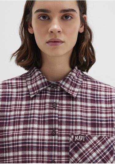 Mavi - Bordo Ekose Gömlek 1211301-90949 Bordo