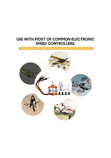 Kosona 1000kv Bakır Rengi Sabit Kanat Uçak Ve Model Uçaklar İçin Brushless Elektrik Motoru D2826-13