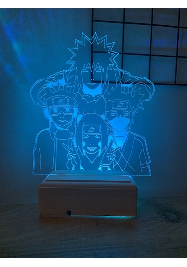 Naruto Team Minato 16 Renk Gece Lambası