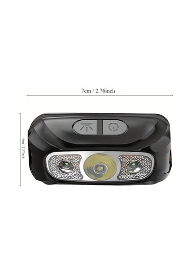 Brightnova Siyah Powerful Headlamp Led Sensörlü Güçlü Işık Mini Usb Şarjlı El Feneri Kamp Aydınlatma Altın