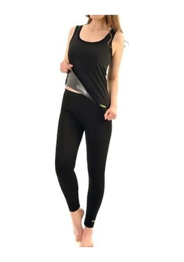 Termal Sauna Tayt Atlet Takımı Siyah