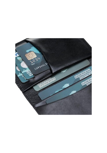 Bloomledger Cosmic Cosmos Hakiki Deri Bifold Cüzdan Siyah