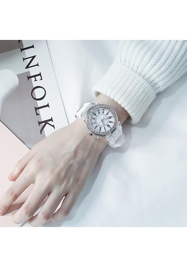 Yingfu Siyah Moda Taklidi Led Işıklı Kadın Spor Dijital Kol Saati Diğer