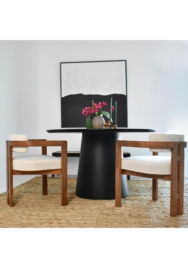 Narvik İskandinav Still T Model Ahşap Sandalye Ceviz - Krem