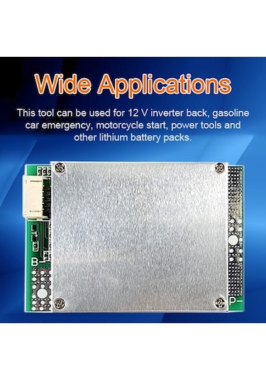 Moly 12v 100a Tek Portlu 4 Seri Fosfat Lityum Pil Koruma Kartı Aşırı Şarj/aşırı Boşaltma/şort Korumalı Dengeleme Fonksiyonlu