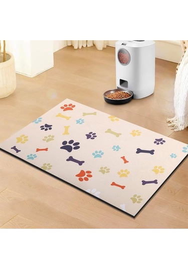 Matgo Pati Renkli Kemikler Evcil Hayvan Beslenme Matı Mama Paspası 50 x 70 CM