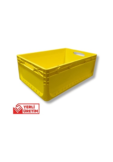 Alpbx 1.kalite Sarı Plastik Kasa 60x40x22 Cm - Kutu 44 Litre Sarı