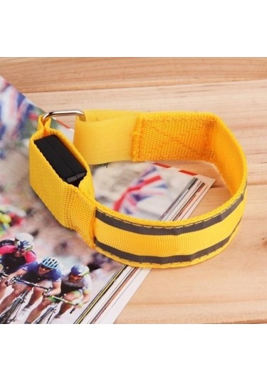 Novahub Sarı Yeni Led Gece Spor Kol Bandı Yanıp Sönen Kol Isıtıcı Kemer Bisiklet Güvenlik Yansıtıcı Askı Iyi Satış Mağazası Sarı Sarı