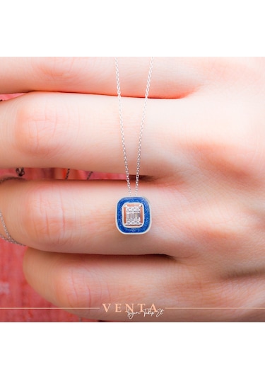 Venta 0.09 Karat 14K Mineli Baget Pırlanta Kolye