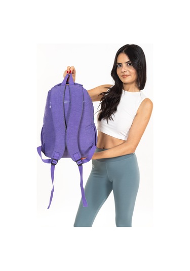 Modern Tarzda Su Geçirmez Krınkil Kumaş Okul Sırt Çantası Hafif, Konforlu Ve Fonksiyonel Tasarım - Mor Mor
