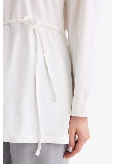 Defacto Loose Fit Bisiklet Yaka Uzun Kollu Tunik F4850ax25auer105 Ekru